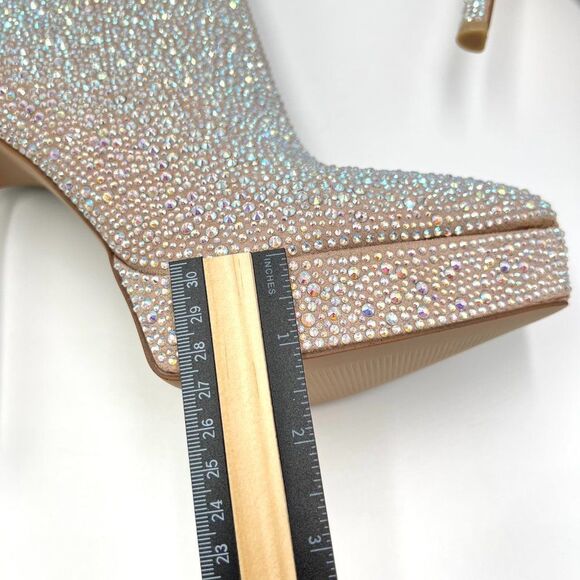 NEW Madden Girl Size 6 Lorile Blush Jeweled Encrusted Platform Ankle Boots Shoes - Picture 13 of 14